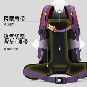 Outdoor Sports Backpack <b>40L</b> Waterproof Adjustable Shoulder Straps Unisex Hiking Travel <b>Bag</b> - Product Image 3
