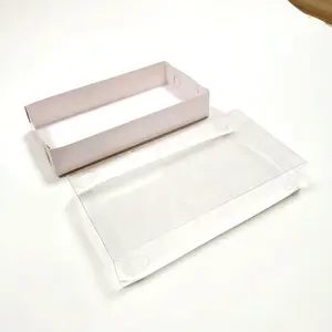 Caixa de papel para embalagem de bolo, caixa de presente de papel branco personalizada para padaria, biscoitos, chocolate e doces, com tampa transparente para janelas