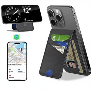 Portafoglio MagSafe TopMade con Tracker per <span class=keywords><strong>iPhone</strong></span> Series, Porta Carte Magnetico Sottile Nero con Blocco RFID, Portafoglio Intelligente con Tracker - Product Image 1