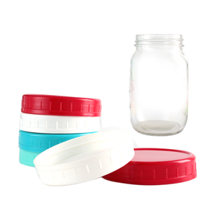 Tapas de tarros de plástico de colores, 70mm, 86mm, <span class=keywords><strong>boca</strong></span> Regular con anillos de silicona, tapas de almacenamiento de grado alimenticio para tarros de lata - Product Image 3