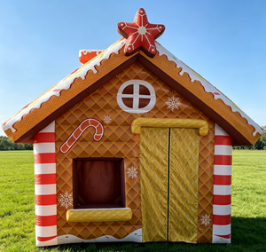 Maison en pain d'épices gonflable personnalisée avec impression numérique intégrale, stand gonflable <span class=keywords><strong>de</strong></span> Noël pour exposition <span class=keywords><strong>de</strong></span> fête ou foire <span class=keywords><strong>de</strong></span> jardin - Product Image 2