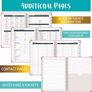 Cuaderno Espiral A5 en Inglés 26-27 con Calendario, Planificador Semanal, Registro de Trabajo y Libro de Horarios - Product Image 4