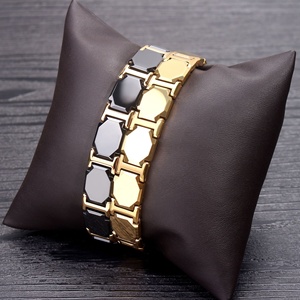 Lượng tử năng lượng Đen gốm sức khỏe từ tính cho Vòng đeo tay cho nam giới với điều trị ion âm thép không gỉ đồ trang sức quà tặng - Product Image 6