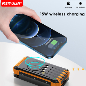 <span class=keywords><strong>Batterie</strong></span> <span class=keywords><strong>externe</strong></span> sans fil 20000mAh avec générateur de panneaux solaires pliables pour l'extérieur Câble USB C <span class=keywords><strong>Batterie</strong></span> <span class=keywords><strong>externe</strong></span> à charge rapide pour <span class=keywords><strong>iPhone</strong></span> - Product Image 4