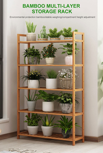 屋内用 植物棚 ニュートラルウッド フラワースタンド 植木鉢ホルダー 木製ディスプレイスタンド パティオ バルコニー ガーデン用 - Product Image 6