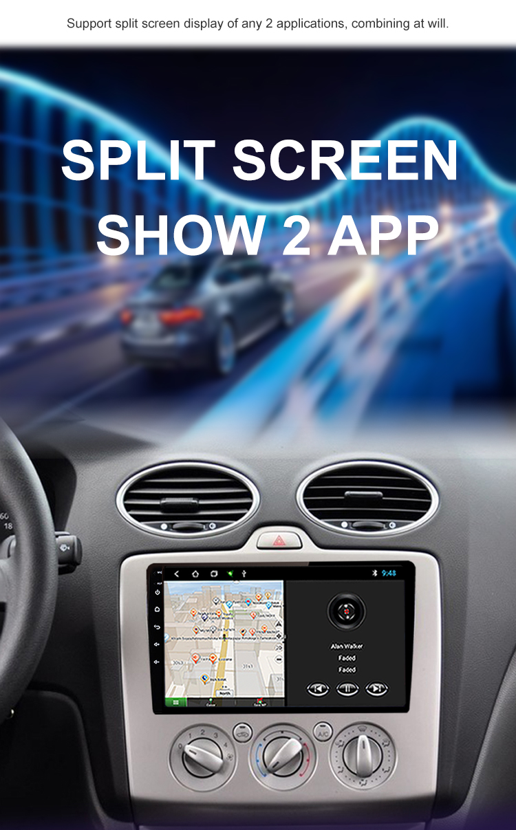 9 Inch Android Car Player For Ford Focus Exi AT 2004 2005 2006 2007 2008 2009 2010 2011 GPS Navigation Radio multimedia