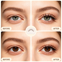 Faux cils en grappes segmentées, courbure C douce, bande fine, grappes de cils réutilisables, respectueuses des cils, maquillage, logo personnalisé