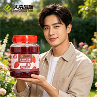 Natural-flavored Strawberry Jam, Canned, for Commercial Use, for Coffee-flavored Dessert Shops, Halal Certified