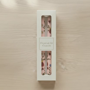 Ensemble de 2 bougies coniques en cire de soja peintes à la main, parfum Baies de la Prairie, sans fumée, florales, pour la décoration intérieure, mariages, Noël, anniversaires - Product Image 3