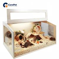 Nichoir en bois pour cailles, hamsters et poussins avec toit relevable et fenêtre en acrylique