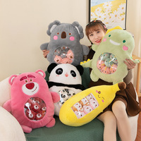 Jouets en peluche Kawaii Animaux Mignons et Aliments en Peluche : Mini Balles Rondes, Capybara, Ours Fraise, Coussins en Peluche en Forme de Nourriture (Sachet)