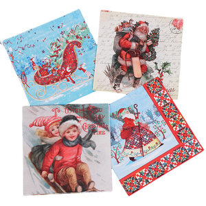 <span class=keywords><strong>Serviettes</strong></span> en <span class=keywords><strong>papier</strong></span> imprimées personnalisées pour cocktails, restaurants, fêtes de Noël, couleur rouge - Product Image 1
