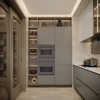 Cuisine modulaire au design moderne avec portes en bois massif, personnalisation écologique, armoires de cuisine pour salle à manger