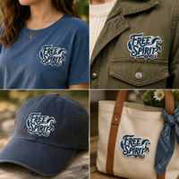 Écusson brodé personnalisé Cheval Bleu et Blanc, Lettrage décoratif, Applique animale, Badge pour Vestes et Sacs, Vente en gros Usine
