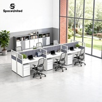 Bureaux de centre d'appels commerciaux partitionnés de style industriel SpaceUnited pour 6 personnes