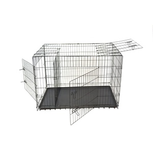 Cage pour chien en acier écologique avec forme de trous d'arbre et plateau en plastique pour chiens - Cage pour animaux de compagnie moderne et luxueuse - Product Image 3