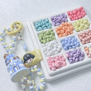 Manufacturer's New Handmade DIY Necklace Pendant Flat Round Chubby <b>Acrylic</b> <b>Plastic</b> <b>Lucite</b> <b>Beads</b> Solid Color Handmade Jewelry - Product Image 1