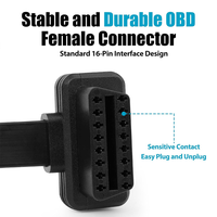 OBD2 kabel ekstensi 16 Pin OBD2 Splitter, adaptor kabel 1 pria dan 2 wanita, desain datar tahan lama