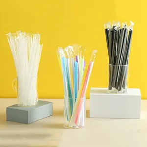 Pajita de papel PLA biodegradable desechable de grado alimenticio respetuosa con el medio ambiente de tamaño y color personalizados al por mayor