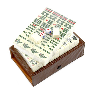 Premium Portable Chinese <b>Mahjong</b> <b>Set</b> Custom Available Durable Smooth Ivory White Acrylic Tiles 4-Player Luxury Leather Storage - Product Image 1