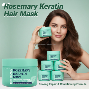 Private Label Organics Cream Romarin Menthe Soin fortifiant en profondeur pour <span class=keywords><strong>cheveux</strong></span> abîmés traités à la kératine - Product Image 1