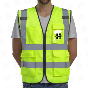 Chaleco de Seguridad Reflectante de Alta Visibilidad con Tela de Malla de Secado Rápido 100% Poliéster Personalizado, Correa Ajustable - Product Image 2