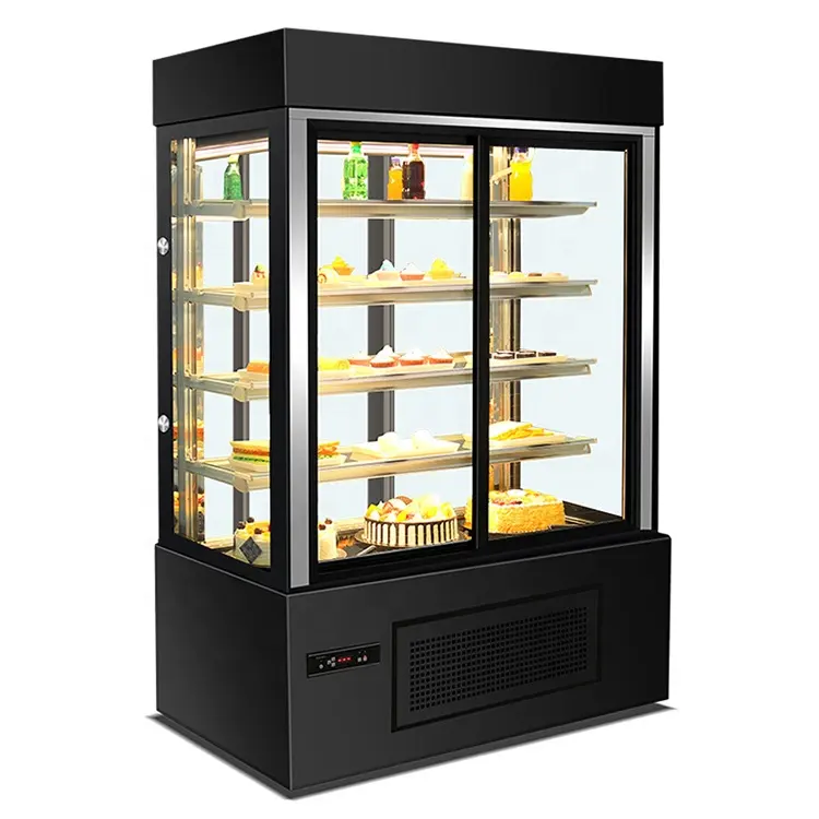 Commercial 5 Layer Floor Standing Upright Chiller Bakery Showcase Cake Display Cabinet