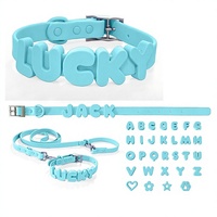 Collier personnalisé pour chiens et chats avec lettres en silicone DIY, dessin animé, nom, imperméable, nouvelle arrivée