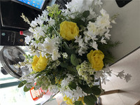 Spr Tafelloper Guirlande Bruiloft Arrangement Decoratie Bal Middelpunt Rij Bloemen Rose Kunstbloem Centerpieces