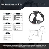 Harnais de randonnée pour chien en polyester, anti-explosion et résistant aux chocs, ajustable avec fermeture personnalisée