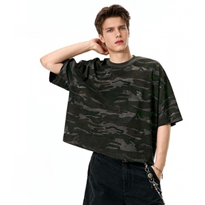 T-shirts personnalisés 100% coton camouflage vintage, coupe ample décontractée, streetwear, vente en gros, OEM, ODM, service tout-en-un - Product Image 2