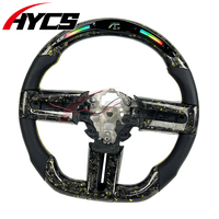 Volant sport personnalisé en fibre de carbone forgée avec LED et indicateur de régime pour Ford Mustang GT GT500KR Bullitt 2004-2008