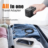 Adaptateur d'alimentation de voyage universel Worldplug GaN 70W avec prises et prises de charge USB et Type C dans le monde entier