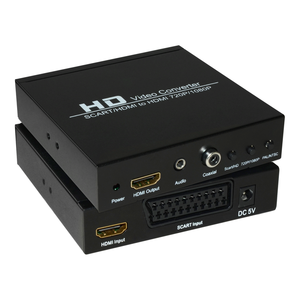 Convertisseur GC HD SCART & <span class=keywords><strong>HDMI</strong></span> <span class=keywords><strong>vers</strong></span> <span class=keywords><strong>HDMI</strong></span> |   Convertisseur vidéo 1080P avec extracteur audio |   Coaxial et 3,5 mm - Product Image 1