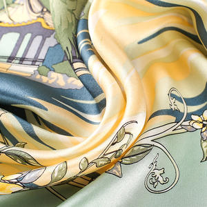 Moda elegante sciarpa quadrata in vera seta 70*70cm grande scialle stampa floreale da donna 100% <span class=keywords><strong>M</strong></span> sciarpe di seta Ulberry regali - Product Image 2