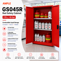 Armoire de stockage de matériel de laboratoire 170L (45 gallons) rouge, armoire de sécurité pour produits inflammables à double porte pour atelier, fourniture OEM ODM