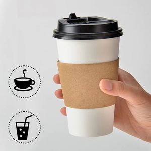 ปลอกหุ้มแก้วกาแฟกระดาษคราฟท์สีดำแบบใช้แล้วทิ้ง ป้องกันรังสียูวี เป็นมิตรกับสิ่งแวดล้อม พิมพ์โลโก้แบรนด์ตามสั่ง สำหรับเครื่องดื่มร้อนและเย็น - Product Image 5