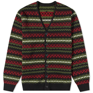 HUIFAN Custom <strong>Woollen</strong> Thermal Knitted With Button Jacquard Sweater Long Sleeve V Neck Knit Striped <strong>Mens</strong> Sweater <strong>Cardigan</strong> Jumper - Product Image 1