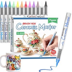 Rotuladores de Pintura Permanente <span class=keywords><strong>para</strong></span> Cerámica de 12 Colores, Marcadores de <span class=keywords><strong>Porcelana</strong></span> con Punta de Pincel de 0.5-5 mm, Marcadores de Pintura Acrílica Resistentes al Agua y a la Decoloración - Product Image 1