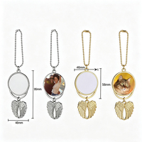 Ornement photo en alliage vierge pour sublimation, double face, breloque aile d'ange à suspendre pour impression par transfert thermique, pendentif personnalisé pour photos DIY