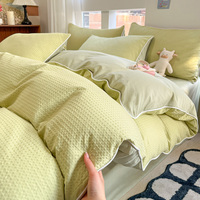 Parure de lit 4 pièces moderne en jacquard géométrique, 300 fils, 100 % coton certifié OEKO-TEX, douce, pour très grand lit, vente en gros