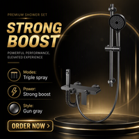 Robinet de douche thermostatique moderne en chrome poli, ensemble de douche et bain à 3 trous avec poignée unique et verrouillage de température pour salle de bain