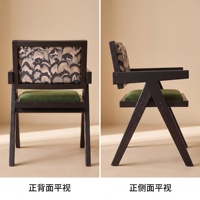 Chaise de salle à manger en bois d'hévéa avec dossier rembourré, faible MOQ, directement de l'usine