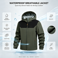 Veste Softshell Homme Imperméable et Coupe-Vent à Capuche Doublée Polaire avec Logo Personnalisé, Vente en Gros Usine, Manteau d'Extérieur OEM 2026
