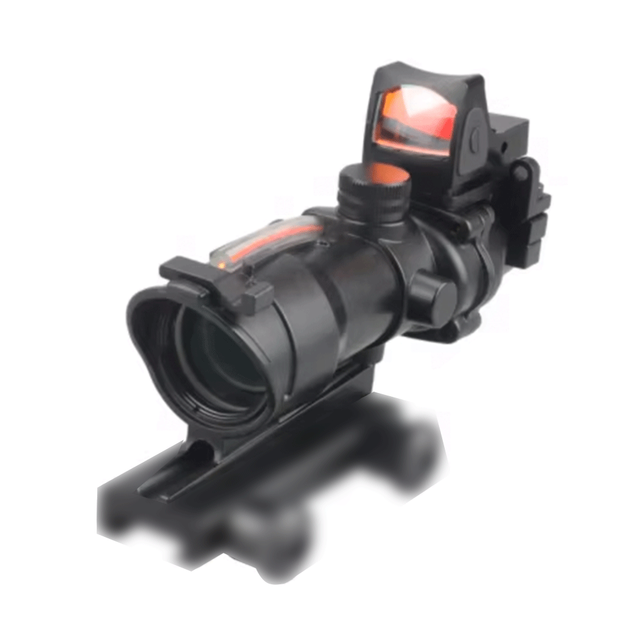Hot Sale Combo 4x32 Real Fiber Prismatic Sight With Mini Red Dot Sight