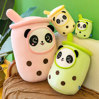 Boneka Plush Minuman Stroberi Lucu dengan Isian Kapas Lembut Bertema Boba Tea