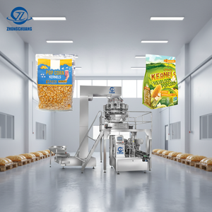Machine d'emballage rotative automatique multi-têtes pour sachets préformés de snacks, maïs soufflé et grains, avec système de remplissage et de scellage - Product Image 1