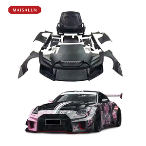Mise à niveau vers les pare-chocs de voiture de style large LB de troisième génération pour le kit de carrosserie <span class=keywords><strong>Nissan</strong></span> GTR avec pare-chocs jupes latérales becquet d'aile de capot - Product Image 6
