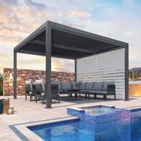 Kits de pergola à toit à lamelles en aluminium pour jardin, pergola rétractable en aluminium électrique, imperméable