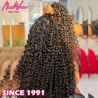Ekstensi Rambut Manusia Remy Crochet Kinky Curly Tanpa Sambungan Tak Terlihat Super Double Drawn String Middle Pre Separated Bundle